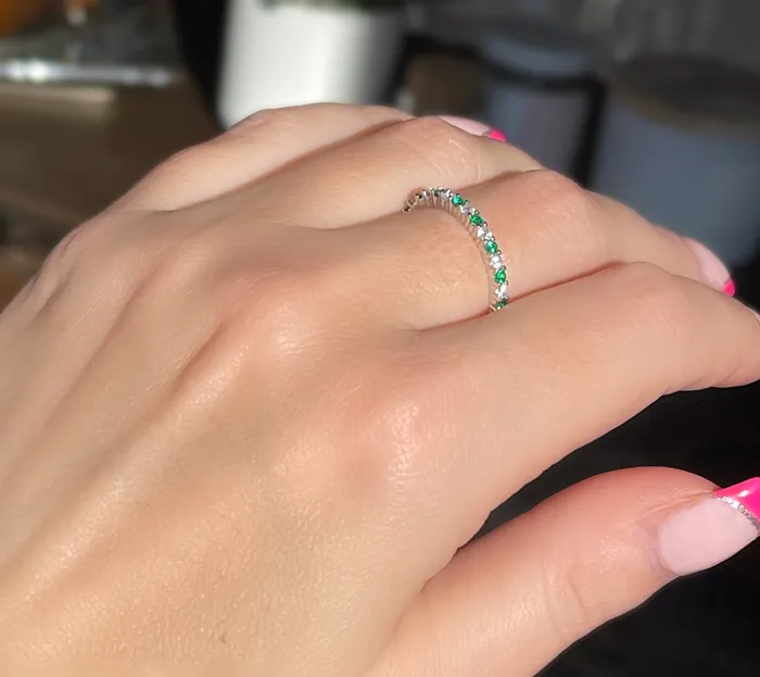 Rings Sophiareneboutiquecom Sterling Silver Green CZ Eternity Band