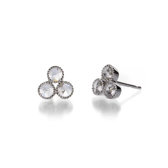 Rose Cut Triple Diamond Studs Sethi Couture Rings