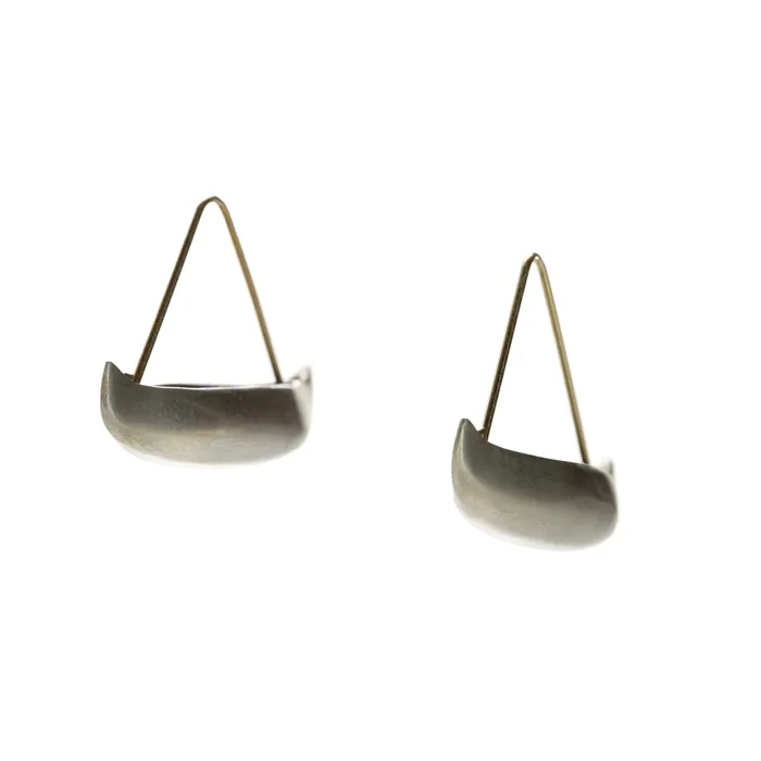 Silver Canoe Drop Earrings Gabriella Kiss Earrings