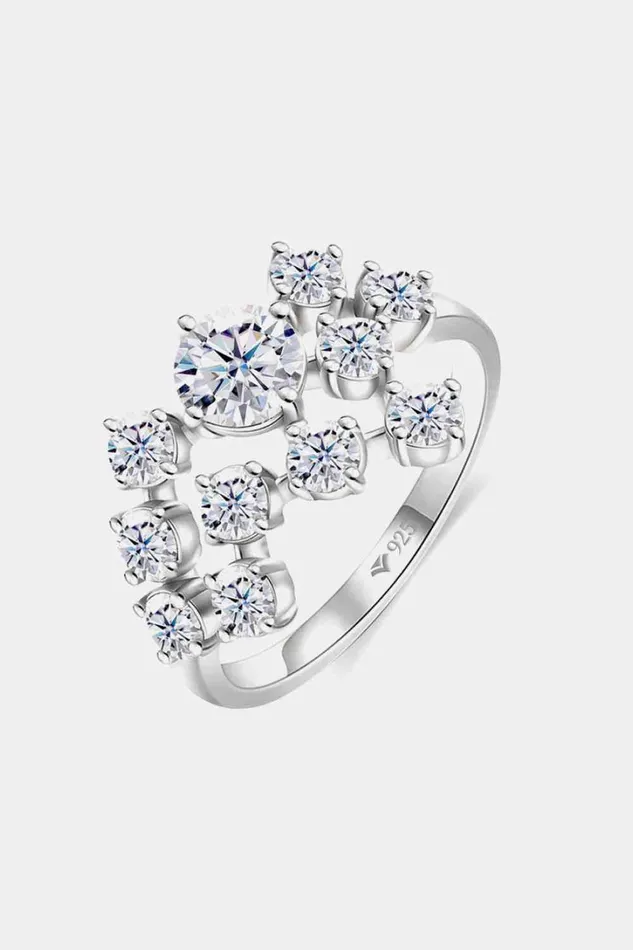 Trendsi Rings 12 Carat Moissanite 925 Sterling Silver Ring