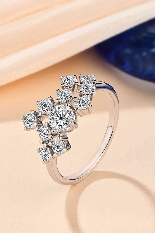 Trendsi Rings 12 Carat Moissanite 925 Sterling Silver Ring