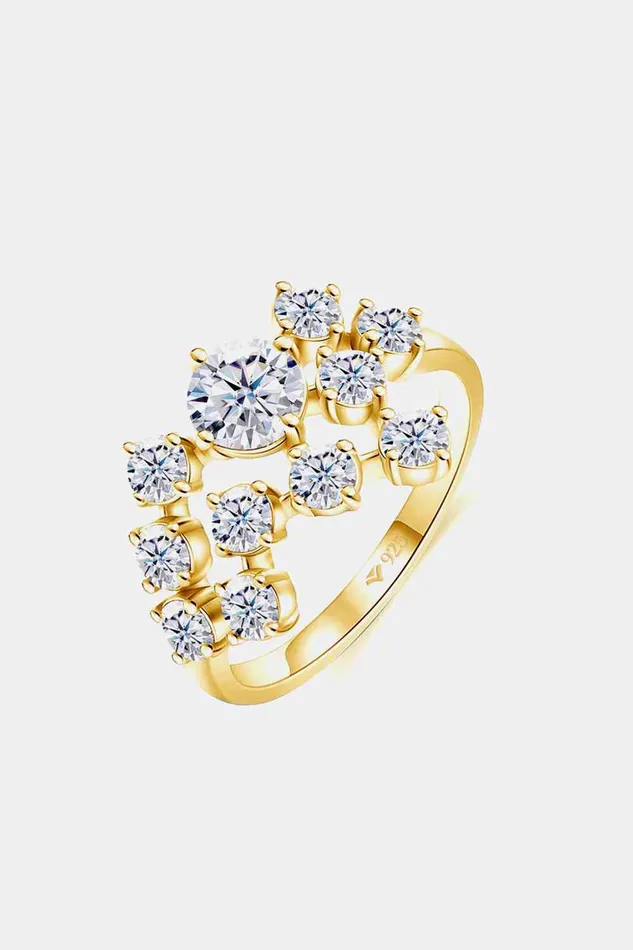Trendsi Rings 12 Carat Moissanite 925 Sterling Silver Ring