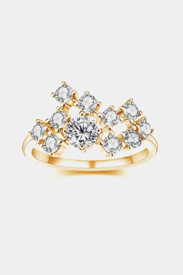 Trendsi Rings 12 Carat Moissanite 925 Sterling Silver Ring