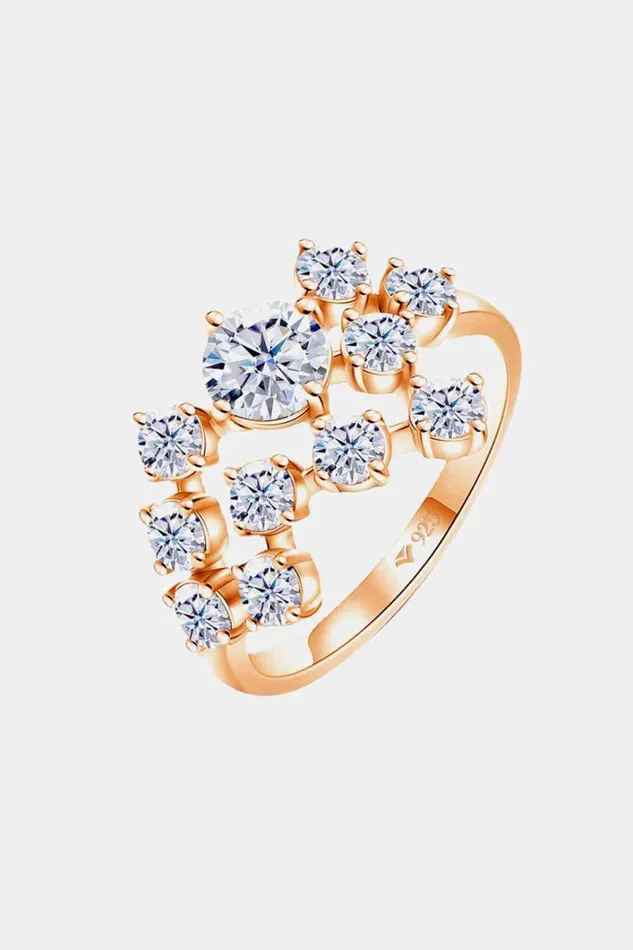 Trendsi Rings 12 Carat Moissanite 925 Sterling Silver Ring