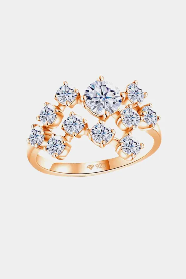 Trendsi Rings 12 Carat Moissanite 925 Sterling Silver Ring