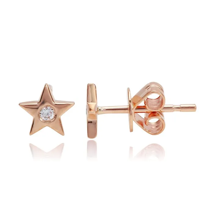 Alev Collection Earrings Star Single Diamond Stud