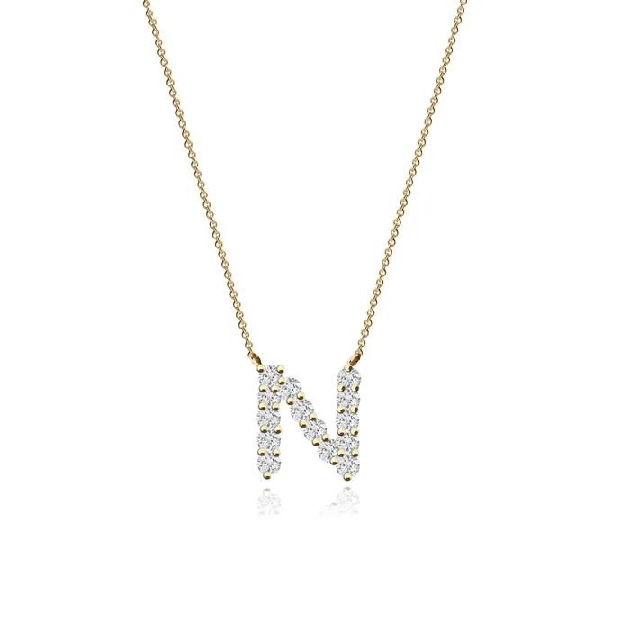 Alev Collection Necklaces Large Diamond Initial Necklace