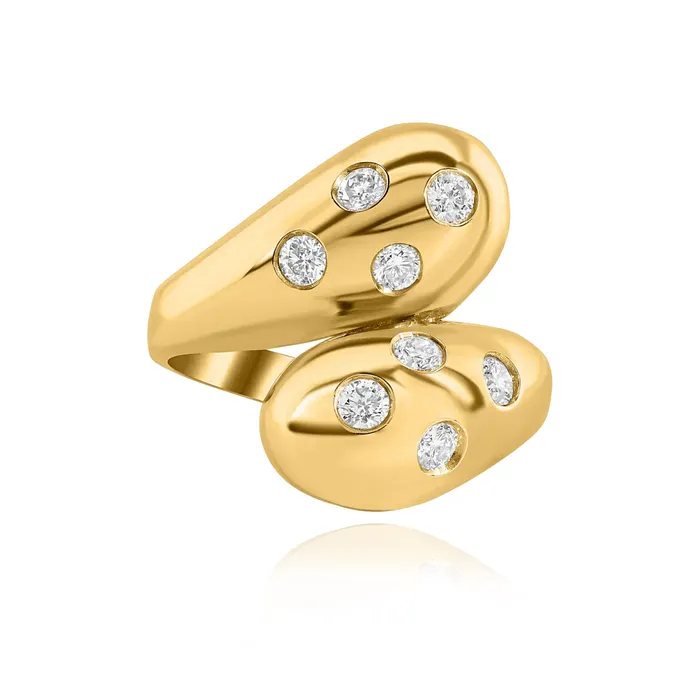 Alev Jewelry Rings Dome Swirl Scattered Diamond Ring