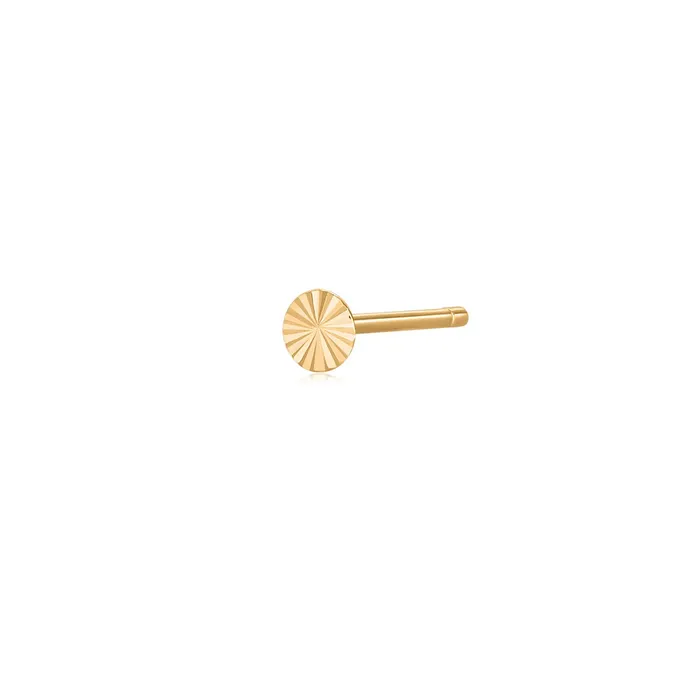 Aurelie Gi CORAL Single Diamond Cut Circle Stud Earring Earrings