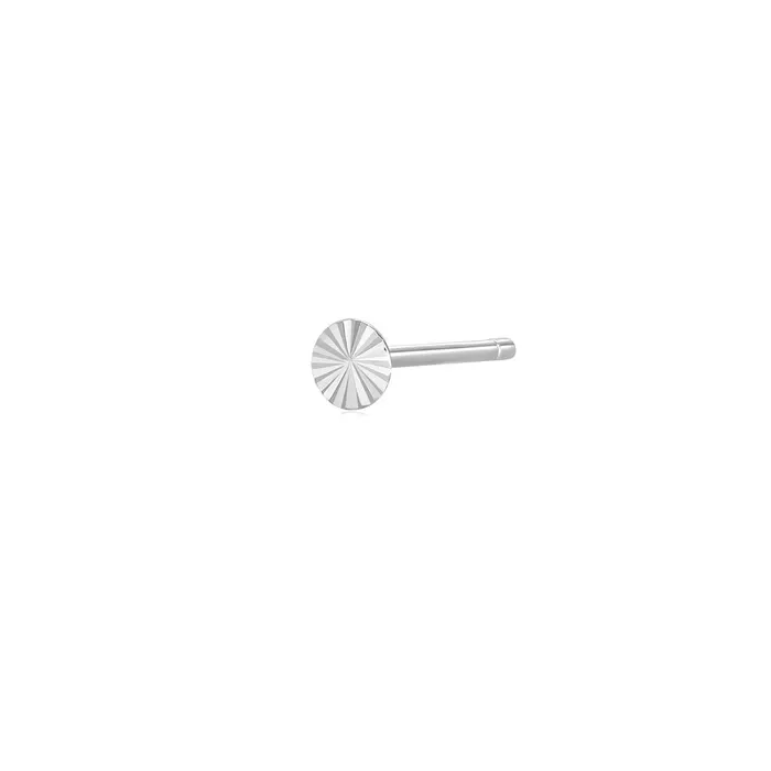 Aurelie Gi CORAL Single Diamond Cut Circle Stud Earring Earrings