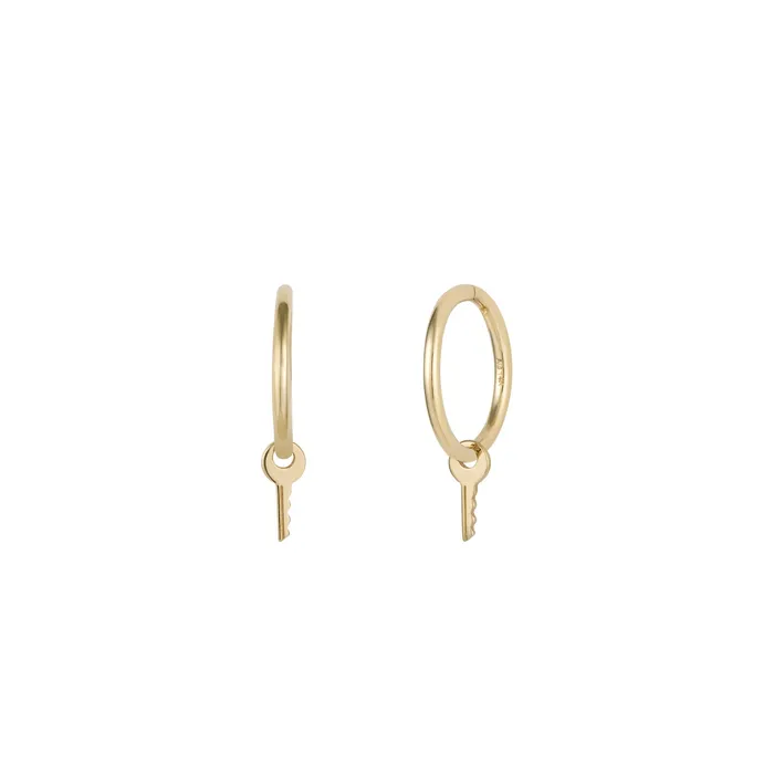 Aurelie Gi Earrings GINA Key Charm Hoop Earrings