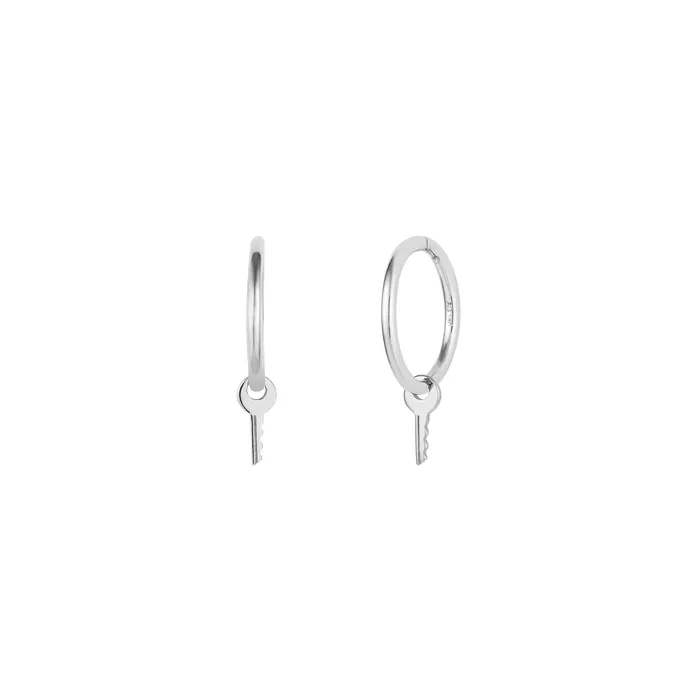 Aurelie Gi Earrings GINA Key Charm Hoop Earrings
