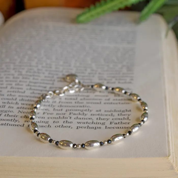 Black Tourmaline Sterling Silver Bracelet Elisa Ilana Bracelets