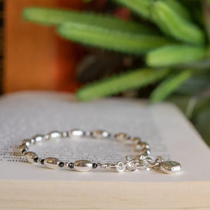 Black Tourmaline Sterling Silver Bracelet Elisa Ilana Bracelets