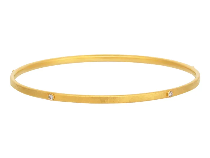 Bracelets GG GOLD NEW GURHAN Hoopla Gold Diamond Stacking Bangle Bracelet 3mm Wide 5Stone Bracelets GG GOLD NEW GURHAN Hoopla Gold Diamond Stacking Bangle Bracelet 3mm Wide 5Stone