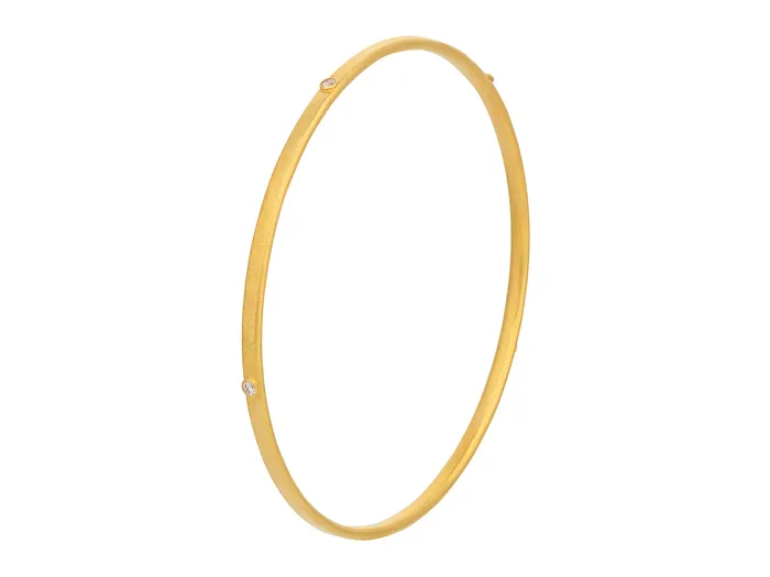 Bracelets GG GOLD NEW GURHAN Hoopla Gold Diamond Stacking Bangle Bracelet 3mm Wide 5Stone Bracelets GG GOLD NEW GURHAN Hoopla Gold Diamond Stacking Bangle Bracelet 3mm Wide 5Stone