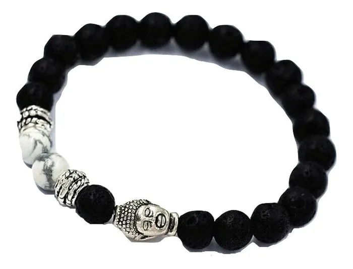 Bracelets sparklingselections Stylish Black Lava Stone Buddha Beads Unisex Bracelet Bracelets sparklingselections Stylish Black Lava Stone Buddha Beads Unisex Bracelet