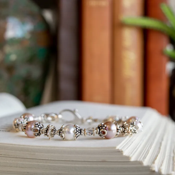 Bracelets White Pink Freshwater Pearl Bracelet Elisa Ilana