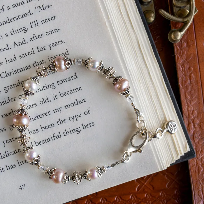 Bracelets White Pink Freshwater Pearl Bracelet Elisa Ilana