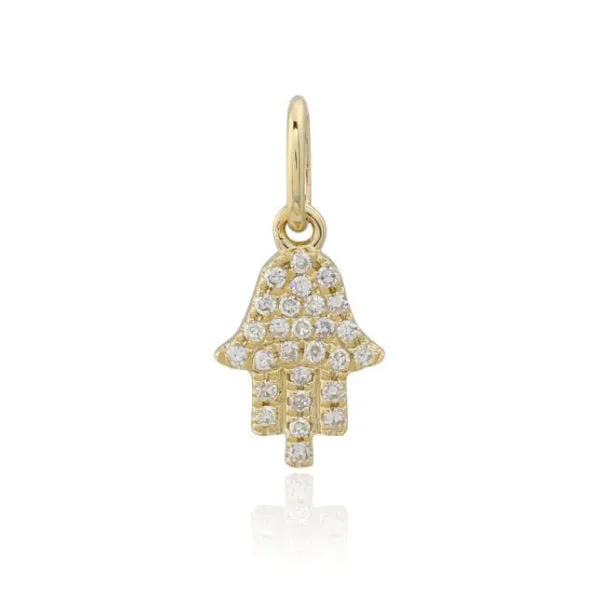 Charm Necklaces Alev Collection Small Pave Hamsa Charm