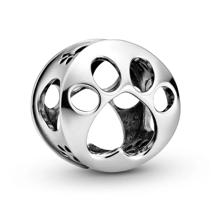 Charm Necklaces Pandora Pandora Openwork Paw Print Charm