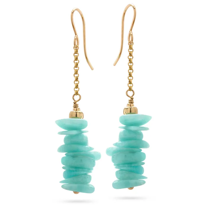 Earrings Amazonite Chips Stick Earrings Elisa Ilana