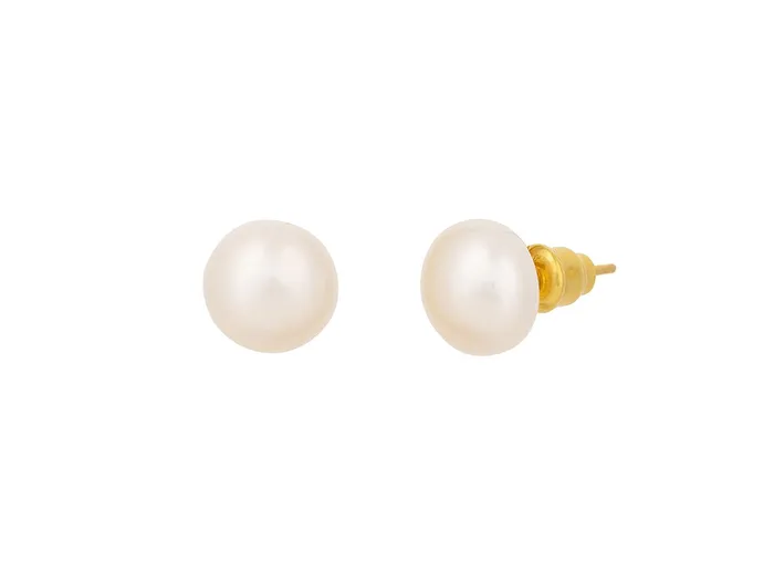 Earrings GURHAN Oyster Gold Pearl Stud Earrings 12mm Round on Post GG GOLD OOAK Earrings GURHAN Oyster Gold Pearl Stud Earrings 12mm Round on Post GG GOLD OOAK