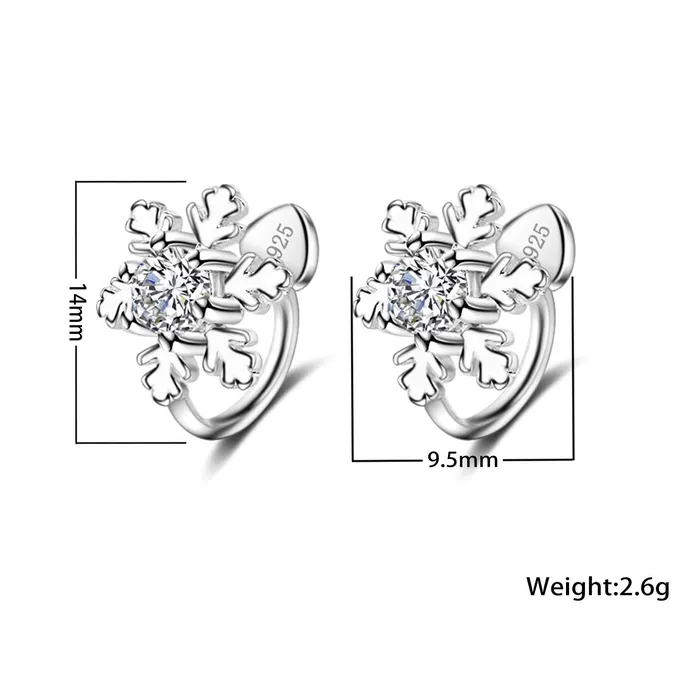Earrings Silver Color Stud Earrings with Flower Shape For Women sparklingselections Earrings Silver Color Stud Earrings with Flower Shape For Women sparklingselections