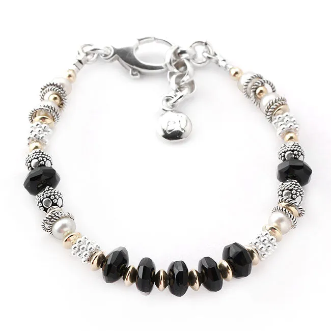 Elisa Ilana Black Agate Pearl 14KTGF Bracelet 167048 Bracelets
