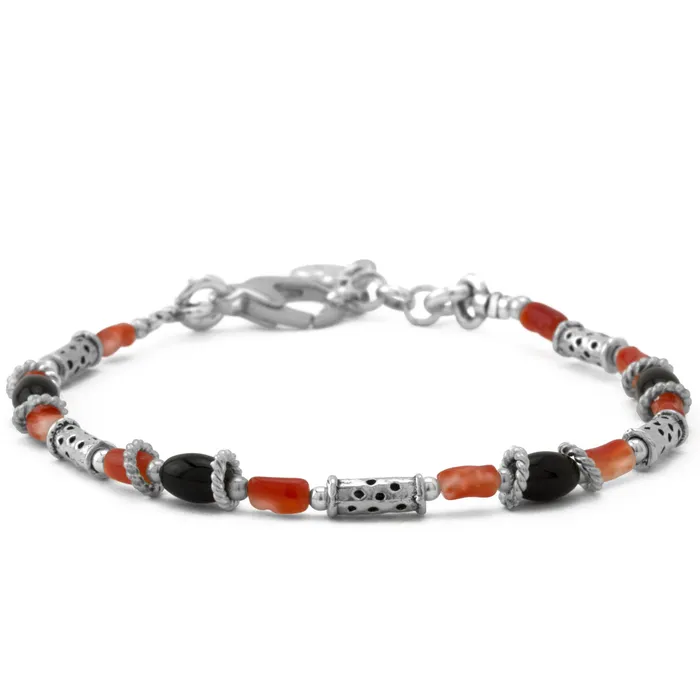 Elisa Ilana Bracelets Coral Black Agate Bracelet