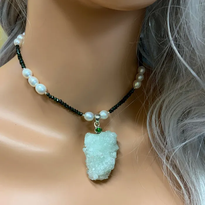 Elisa Ilana Necklaces Apophyllite Chrome Dioptase Necklace