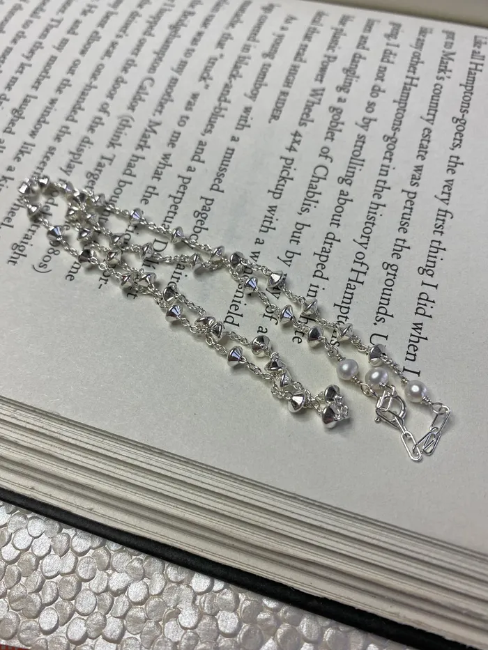 Elisa Ilana Rings Fancy Sterling Silver Station Chain