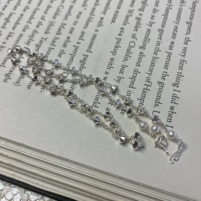 Elisa Ilana Rings Fancy Sterling Silver Station Chain