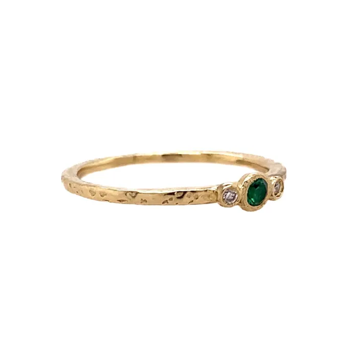 Emerald and Diamond Stacker Ring in 14k gold Emily Amey Jewelry Rings
