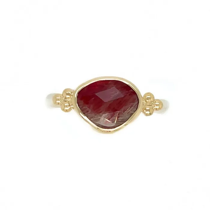 Emily Amey Jewelry Rings Andesine with beads in 14k gold and sterling silver Emily Amey Jewelry Rings Andesine with beads in 14k gold and sterling silver