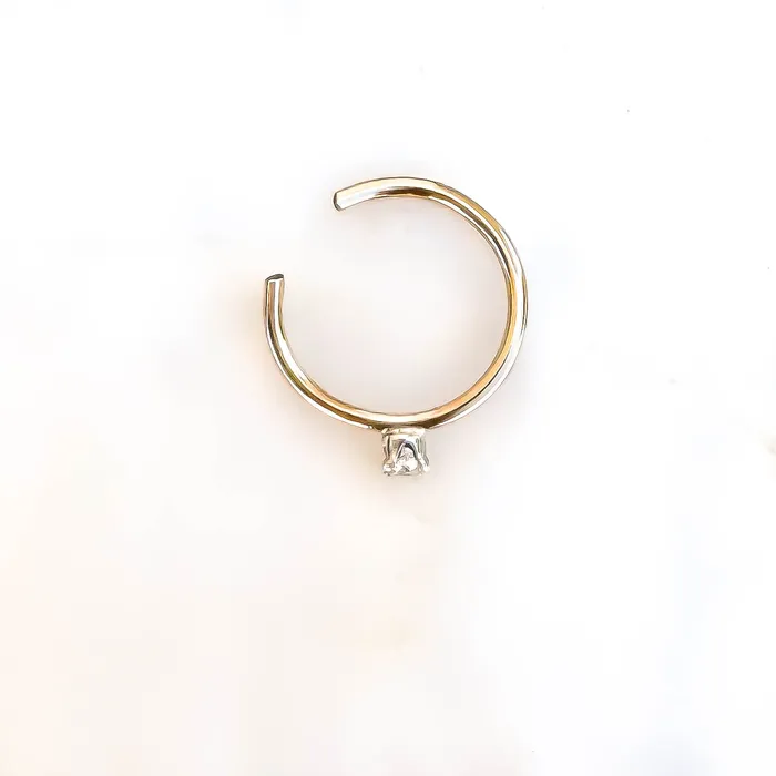 Hoops By Hand Earrings Mini Simulated Diamond Conch Ear Cuff 14K Gold Filled