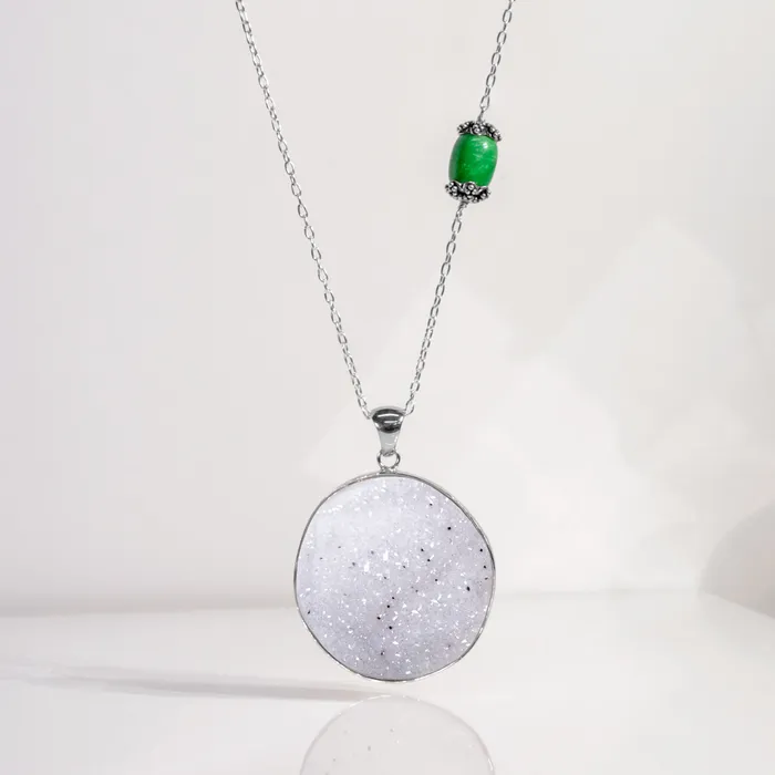 Natural Druzy Agate Pendant Elisa Ilana Necklaces