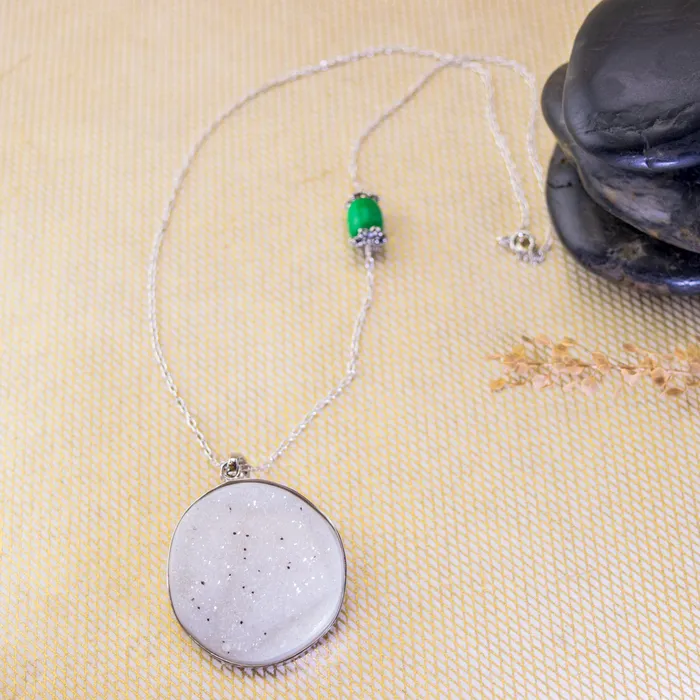 Natural Druzy Agate Pendant Elisa Ilana Necklaces