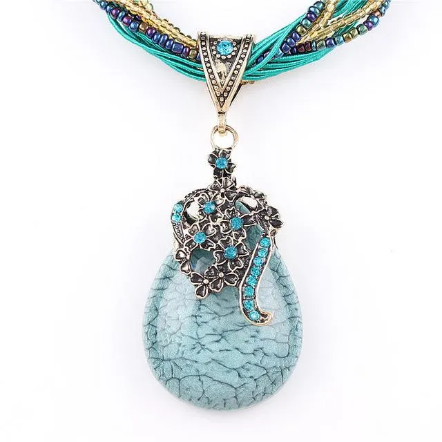 Natural Stone Beads Water Drop Pendants Necklace sparklingselections Necklaces Natural Stone Beads Water Drop Pendants Necklace sparklingselections Necklaces