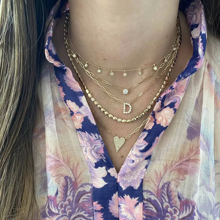 Necklaces Alev Jewelry Solitaire Diamond Paperclip Necklace