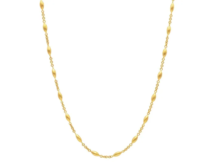Necklaces GG GOLD TRAD GURHAN Olive Gold Station Short Necklace Thin Chain with No Stone Necklaces GG GOLD TRAD GURHAN Olive Gold Station Short Necklace Thin Chain with No Stone