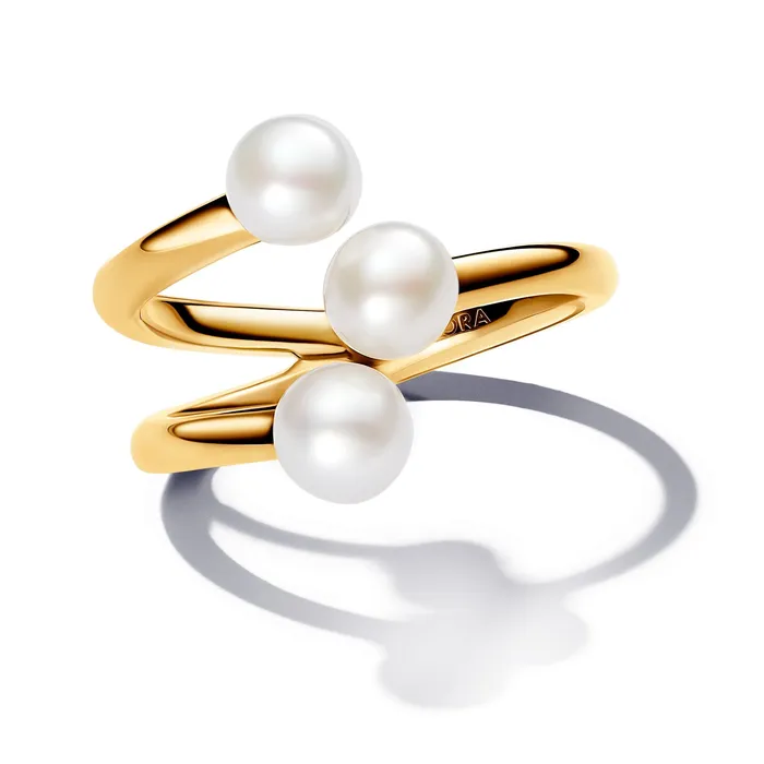 Pandora Rings Pandora Treated Freshwater Cultured Pearl Open Ring