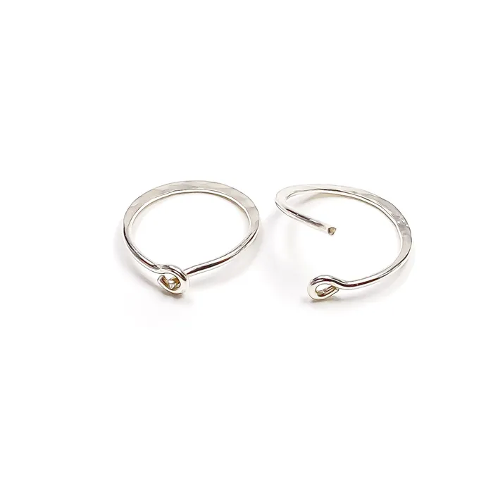 PreStyled Sets Hoops By Hand 14K White Gold Hammered Mini Hoops 12mm PreStyled Sets Hoops By Hand 14K White Gold Hammered Mini Hoops 12mm