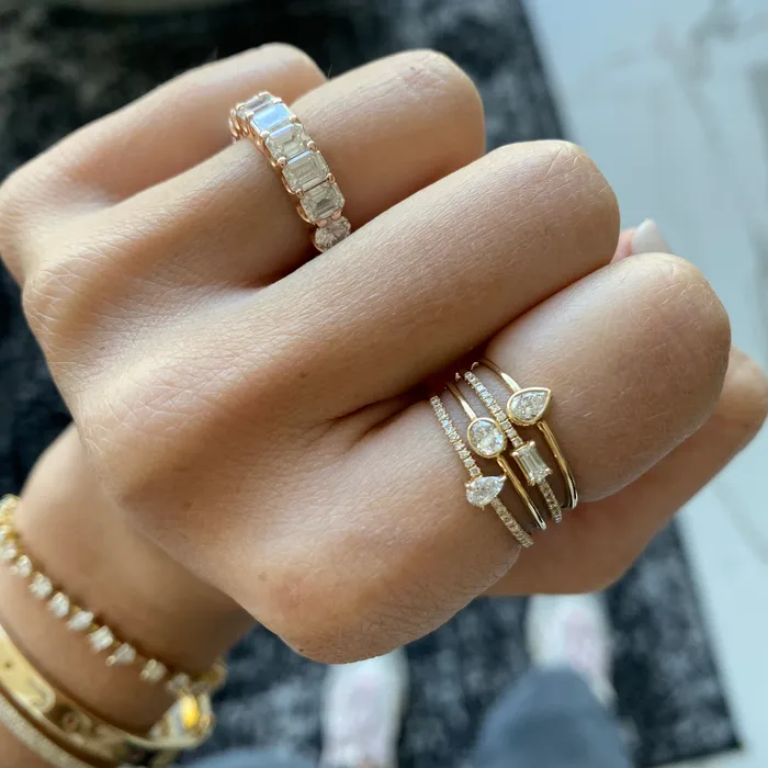 Rings Alev Jewelry Solitaire Diamond Pave Ring