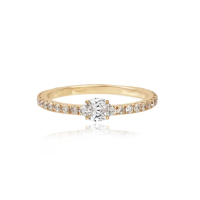 Rings Alev Jewelry Solitaire Diamond Pave Ring