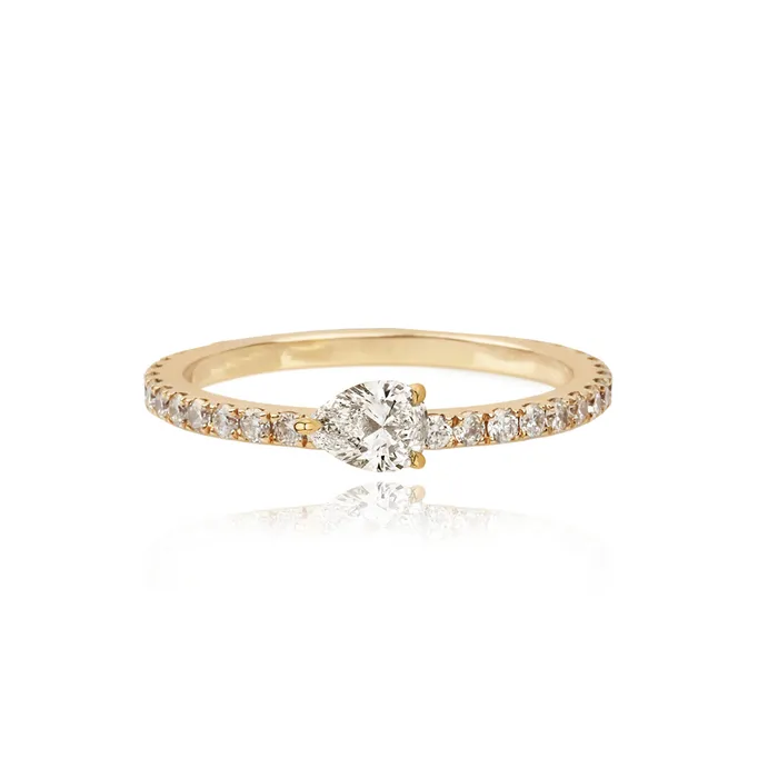 Rings Alev Jewelry Solitaire Diamond Pave Ring