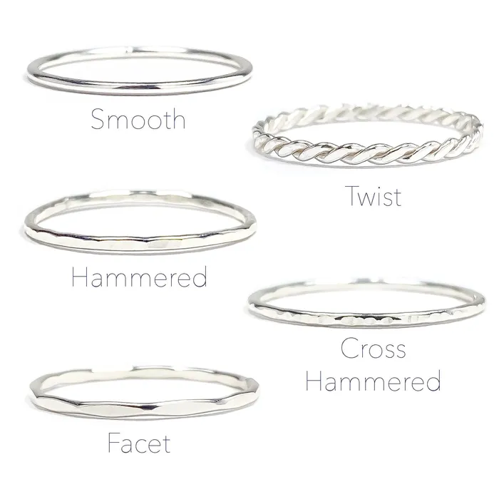Rings Hoops By Hand Sterling Silver Stacking Ring Set Rings Hoops By Hand Sterling Silver Stacking Ring Set