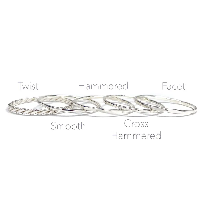 Rings Hoops By Hand Sterling Silver Stacking Ring Set Rings Hoops By Hand Sterling Silver Stacking Ring Set