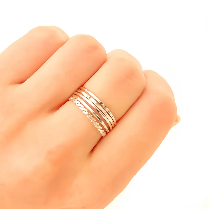 Rings Hoops By Hand Sterling Silver Stacking Ring Set Rings Hoops By Hand Sterling Silver Stacking Ring Set