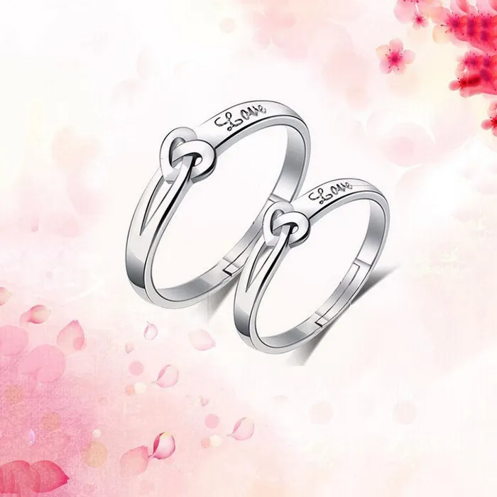 Rings sparklingselections Silver Color Heart WeddingEngagement Ring for Women Adjustable Rings sparklingselections Silver Color Heart WeddingEngagement Ring for Women Adjustable